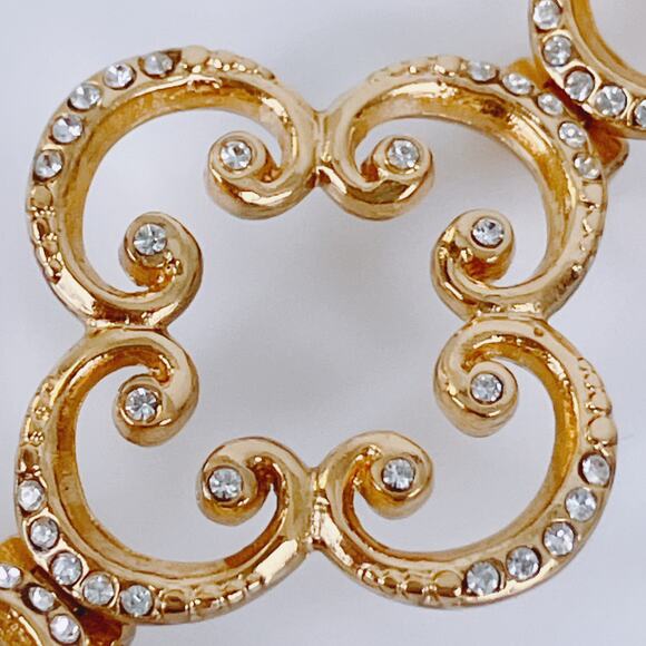 Brighton Crystal Pendant Necklace Bracelet Earrings Set Scroll Clover READ - Picture 16 of 16